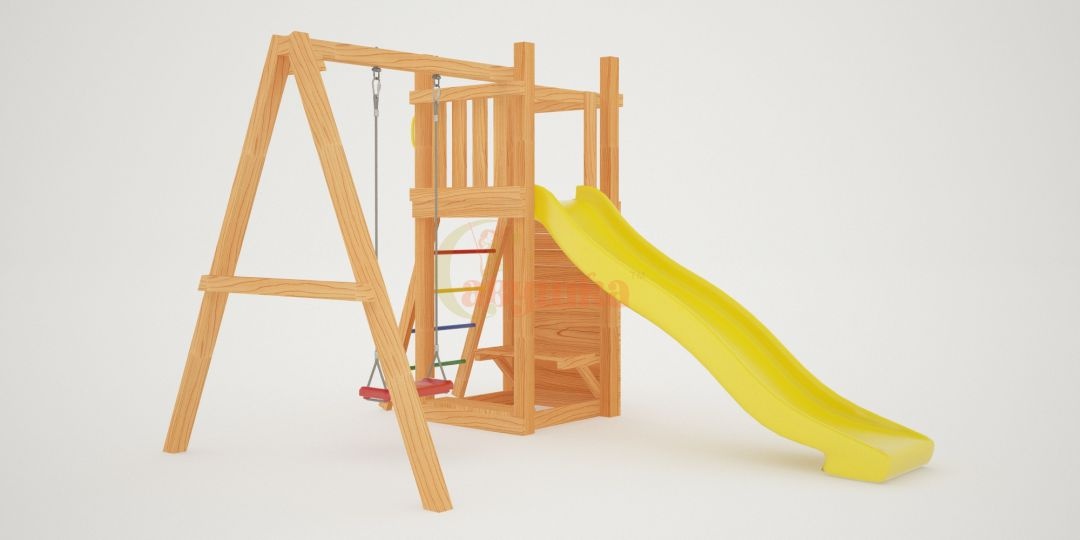 Детская площадка Савушка Мастер 6 с качелями - 4 сезона